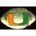 U MIAMI HURRICANES FOOTBALL PIN UNIVERSITY OF MIAMI PIN