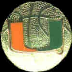 U MIAMI HURRICANES BASKETBALL LOGO PIN