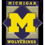 U MICHIGAN WOLVERINES DIAMOND PIN UNIVERSITY OF MICHIGAN PINS