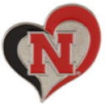 U NEBRASKA HUSKERS PIN SWIRL HEART PIN UNIVERSITY OF NEBRASKA PIN