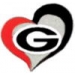 U GEORGIA BULLDOGS PIN SWIRL HEART PIN UNIVERSITY OF GEORGIA PIN