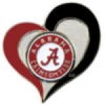 U ALABAMA CRIMSON TIDE PIN SWIRL HEART PIN UNIVERSITY OF ALABAMA PIN