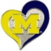 U MICHIGAN WOLVERINES PIN SWIRL HEART PIN UNIVERSITY OF MICHIGAN PIN