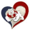 U CALIFORNIA FRESNO STATE PIN SWIRL HEART BULLDOGS PIN