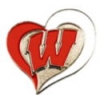 U WISCONSIN BADGERS PIN SWIRL HEART PIN UNIVERSITY OF WISCONSIN PIN