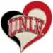 U NEVADA LAS VEGAS UNLV REBELS SWIRL HEART PIN