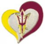 U ARIZONA STATE SUN DEVILS PIN ASU SWIRL HEART PIN ARIZONA STATE UNIVERSITY PIN