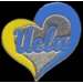 U CALIFORNIA UCLA PIN BRUINS SWIRL HEART PIN UNIVERSITY OF CALIFORNIA LOS ANGELES PIN