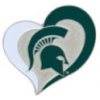 U MICHIGAN STATE SPARTANS PIN SWIRL HEART PIN MICHIGAN STATE UNIVERSITY PIN