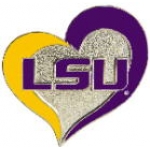 U LOUISIANA STATE LSU TIGERS PIN SWIRL HEART LOUISIANA STATE UNIVERSITY PIN