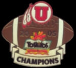 U UTAH UTES PIN FIESTA BOWL 2005 CHAMPION PIN