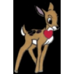 BAMBI DEER WITH HEART PIN