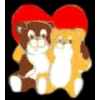 TEDDY PALS WITH HEART PIN