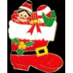 SANTA BOOT WITH CHRISTMAS PRESENTS PIN CHRISTMAS PINS