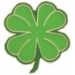IRISH PIN LUCKY 4 LEAF CLOVER PIN NEW STYLE