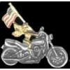 GUARDIAN ANGEL MOTORCYCLE WITH FLAG PIN