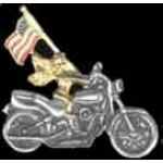 GUARDIAN ANGEL MOTORCYCLE WITH FLAG PIN