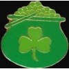 IRISH SHAMROCK POT OF LUCK PIN