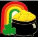 IRISH POT OF GOLD SHAMROCK RAINBOW PIN
