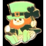 IRISH LEPRECHAUN WITH SHAMROCK PIN