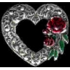 HEART ROSE CAST PIN