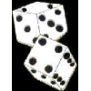 DICE PAIR WHITE PIN