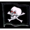 PIRATE SKULL AND CROSSBONES FLAG PIN