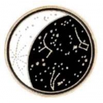 MOON WITH STARS AND CONSTELLATIONS LAPEL, HAT PIN