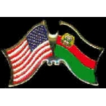 AFGHANISTAN-OLD FLAG AND USA CROSSED FLAG PIN FRIENDSHIP FLAG PINS