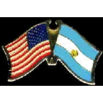 ARGENTINA FLAG AND USA CROSSED FLAG PIN FRIENDSHIP FLAG PINS