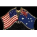 AUSTRALIA FLAG AND USA CROSSED FLAG PIN FRIENDSHIP FLAG PINS