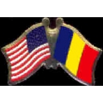 ANDORRA FLAG AND USA CROSSED FLAG PIN FRIENDSHIP FLAG PINS OLD