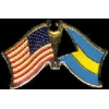 BAHAMAS FLAG AND USA CROSSED FLAG PIN FRIENDSHIP FLAG PINS