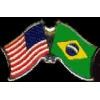 BRAZIL FLAG AND USA CROSSED FLAG PIN FRIENDSHIP FLAG PINS