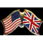 GREAT BRITAIN FLAG AND USA CROSSED FLAG PIN FRIENDSHIP FLAG PINS