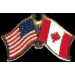CANADA FLAG AND USA CROSSED FLAG PIN FRIENDSHIP FLAG PINS