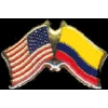 COLOMBIA FLAG AND USA CROSSED FLAG PIN FRIENDSHIP FLAG PINS