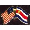 COSTA RICA FLAG AND USA CROSSED FLAG PIN FRIENDSHIP FLAG PINS