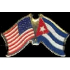 CUBA FLAG AND USA CROSSED FLAG PIN FRIENDSHIP FLAG PINS
