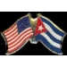 CUBA FLAG AND USA CROSSED FLAG PIN FRIENDSHIP FLAG PINS