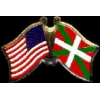 BASQUE LANDS FLAG AND USA CROSSED FLAG PIN FRIENDSHIP FLAG PINS