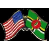 DOMINICA FLAG AND USA CROSSED FLAG PIN FRIENDSHIP FLAG PINS