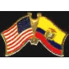 ECUADOR FLAG AND USA CROSSED FLAG PIN FRIENDSHIP FLAG PINS
