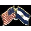 EL SALVADOR FLAG AND USA CROSSED FLAG PIN FRIENDSHIP FLAG PINS