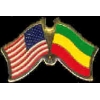 ETHIOPIA USA CROSSED FLAGS OLD STYLE PIN