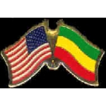ETHIOPIA USA CROSSED FLAGS OLD STYLE PIN