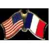 FRANCE FLAG AND USA CROSSED FLAG PIN FRIENDSHIP FLAG PINS