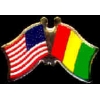 GUINEA FLAG AND USA CROSSED FLAG PIN FRIENDSHIP FLAG PINS