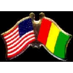 GUINEA FLAG AND USA CROSSED FLAG PIN FRIENDSHIP FLAG PINS