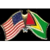 GUYANA FLAG AND USA CROSSED FLAG PIN FRIENDSHIP FLAG PINS